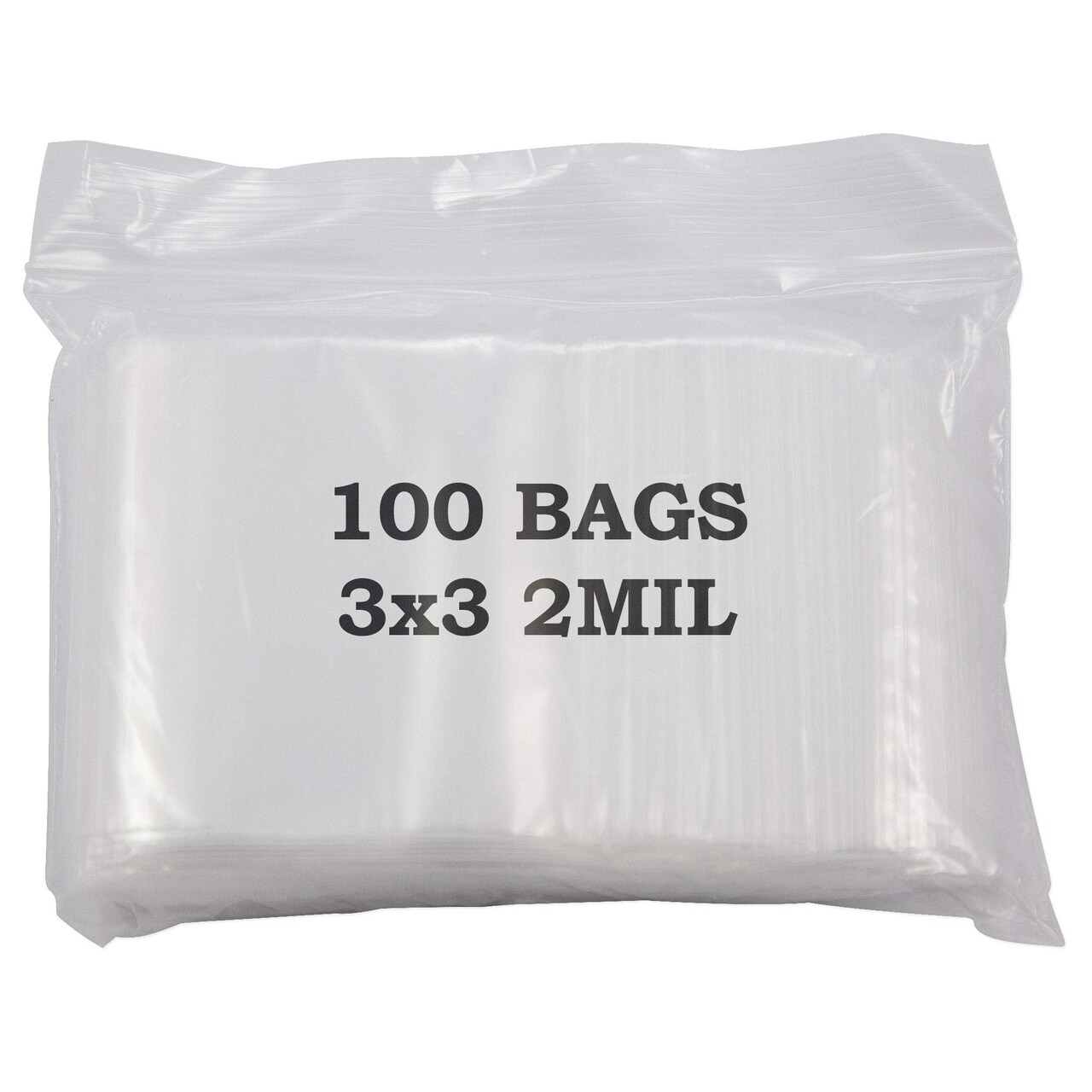 Clear Plastic Reclosable Zipper Bags 3x3 (Package of 100)